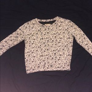 Hollister long sleeve black and white print top